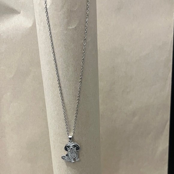 Shih Tzu Necklace Crystal Pave Puppy Pendant - Silver Tone with display Dog - Picture 4 of 11